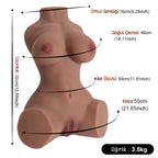 Erotikcim - Güçlü 7 Titreşim Fonksiyonlu, Yarım Vücut Realistik Bebek - Göğüs, Vajina ve Anüs - 33cm