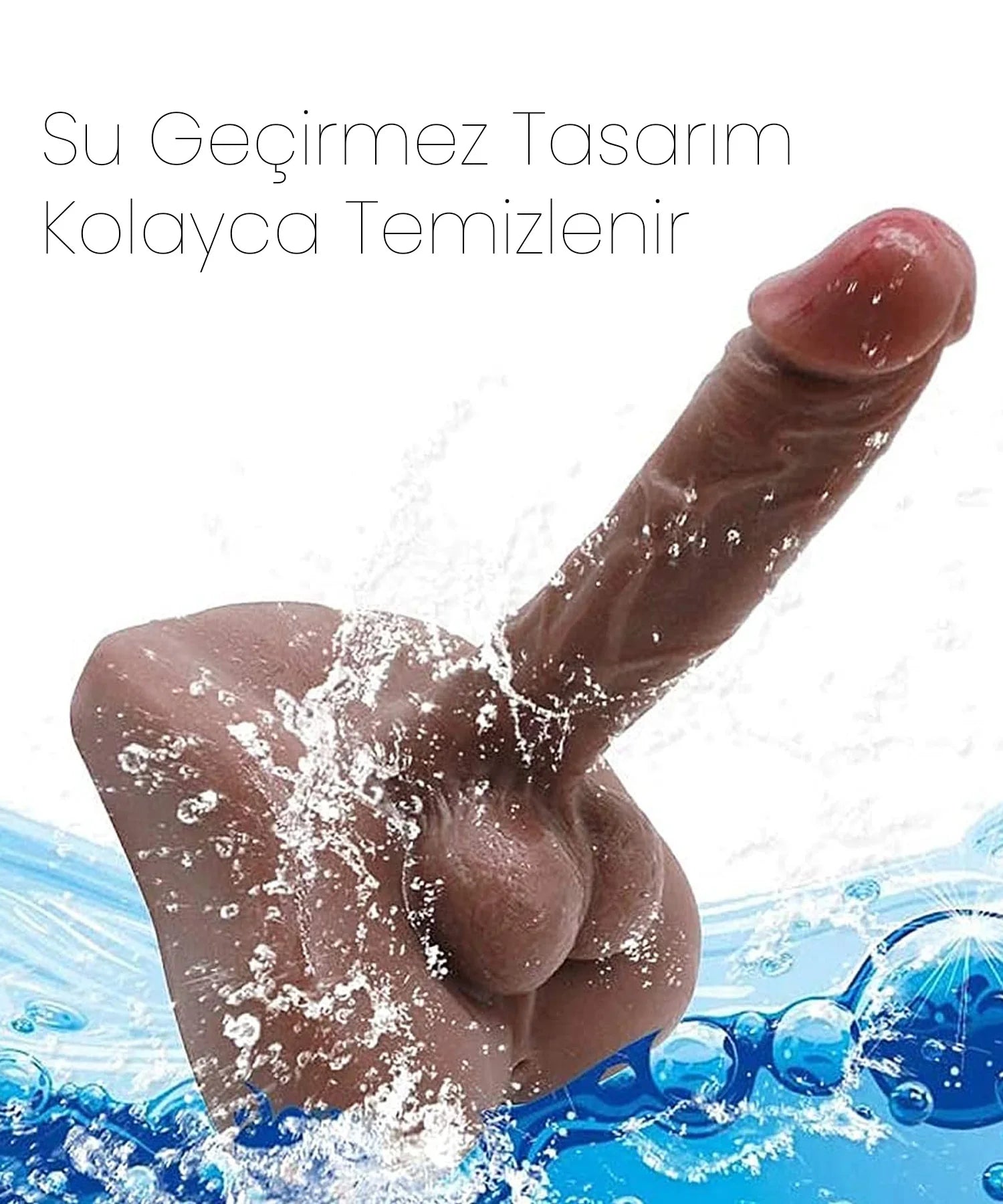 Erotikcim - Pratik Realistik Testisli Dildo - Güçlü İskelet yapı - İpeksi Dokunuş - Konforlu Kullanım - Bronz Ten