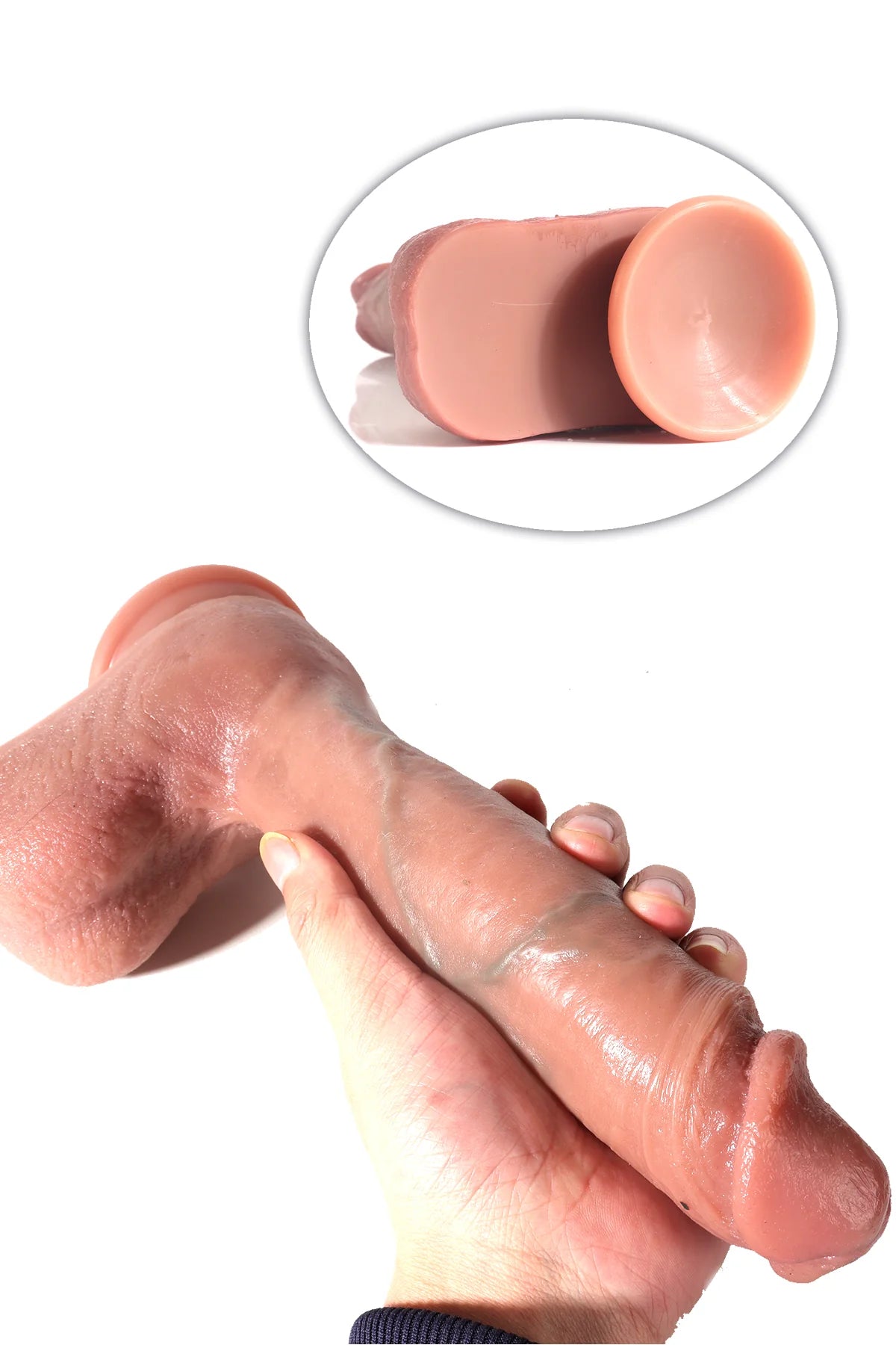 Erotikcim – Premium Realistik Dildo - Testis ve Vantuzlu - Big Boy - Kalın