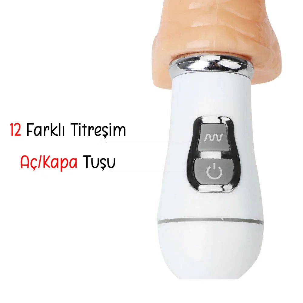 Erotikcim - 12 Farklı Titreşim Ritmi - Çılgın Joe - Vibratör - Dildo 16cm