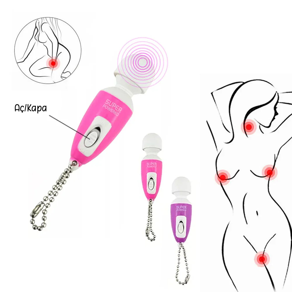 Erotikcim - Mini Vibratör - Anahtarlık Vibratör - Mini Masaj Aleti - 6cm - Mor