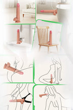 Erotikcim - Esnek Deri ve Gerçek Testis Topları - Realistik Dildo - Güçlü Vantuz - 22 Cm Uzunluk - 4 Cm Kalınlık