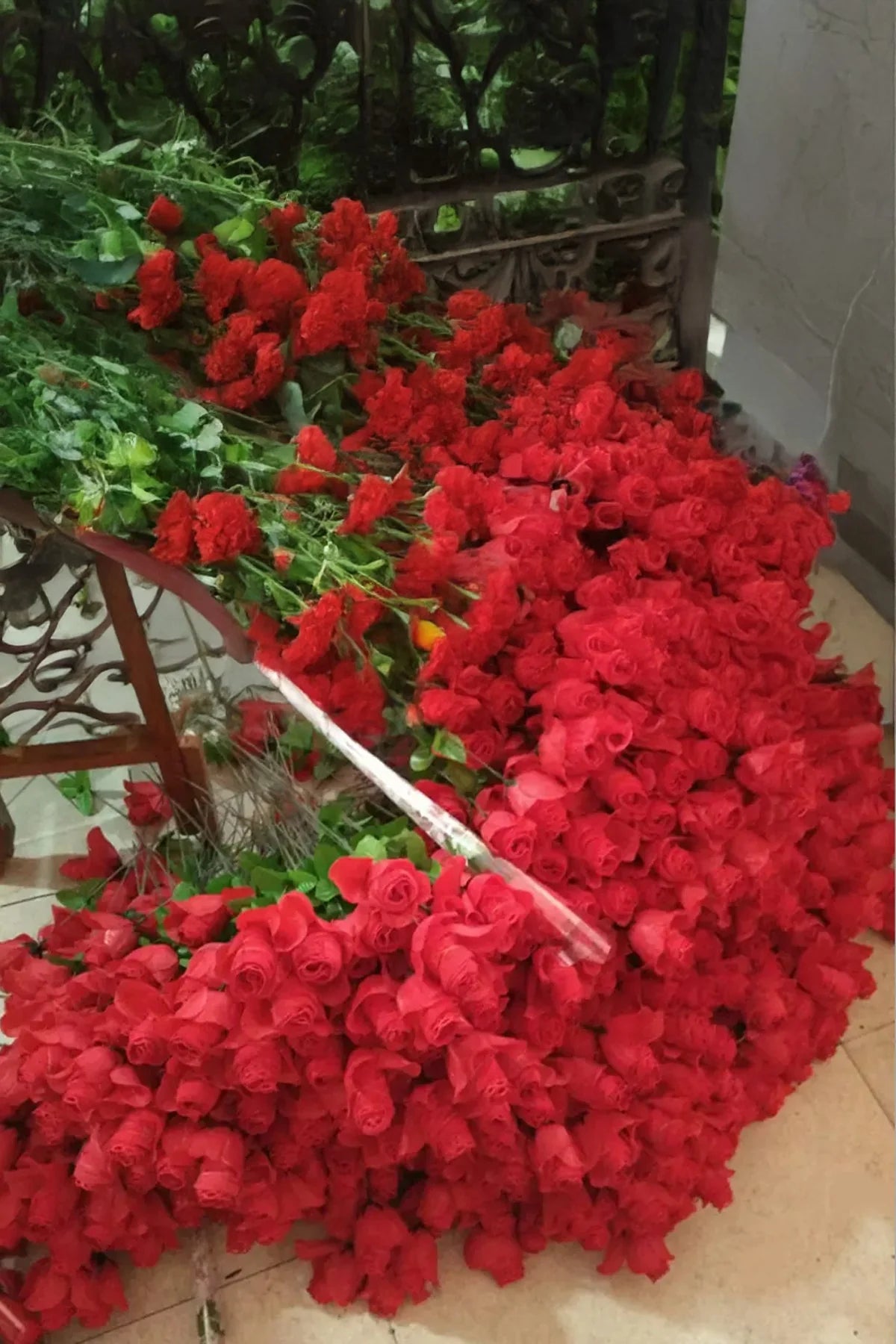 Erotikcim - Sexy Gül Fantazi İç Çamaşırı - Sevgiliye Hediye Kırmızı File Detaylı G-String