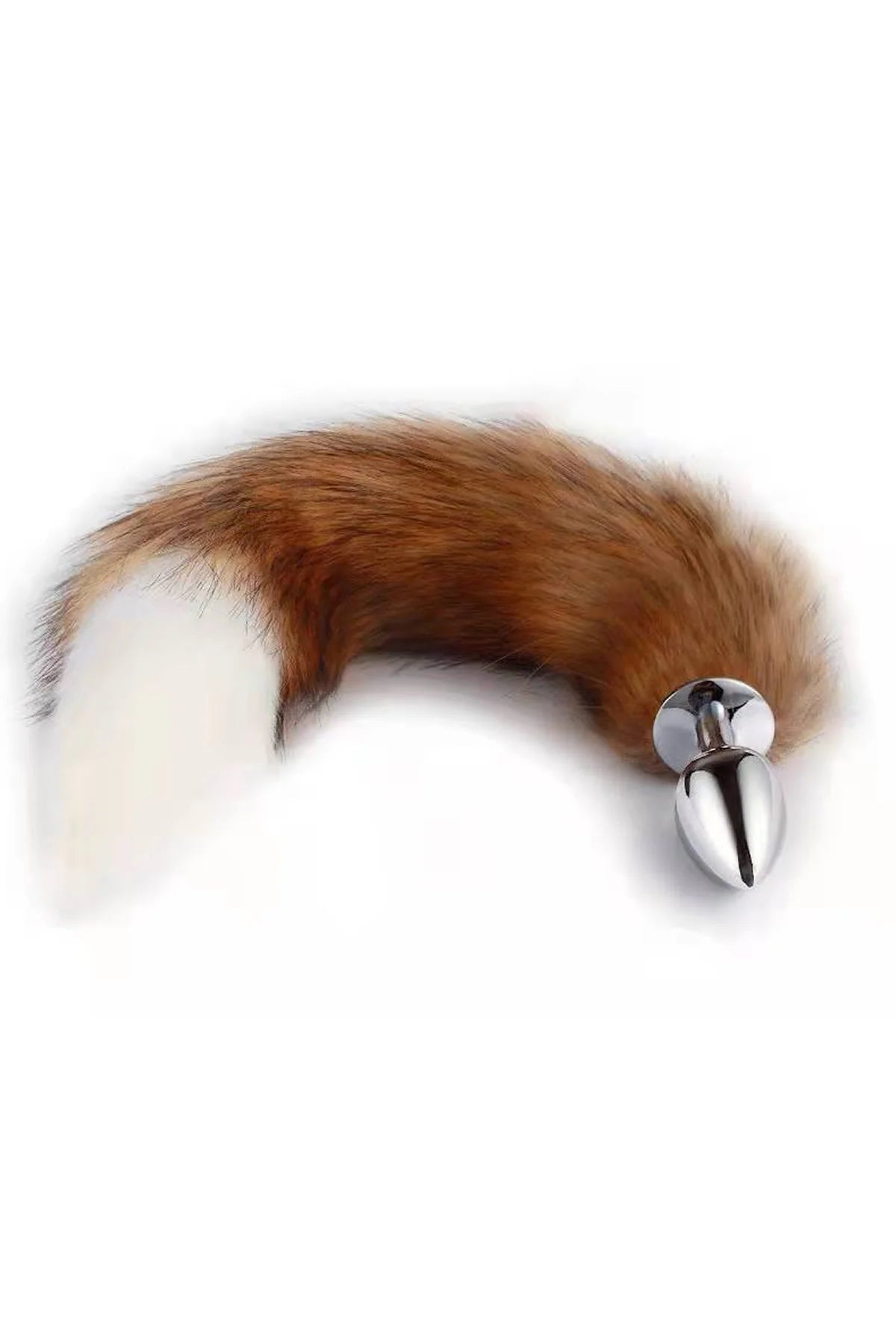 Erotikcim - Çelik Anal Plug Tıkaç- Tilki Kuyruğu - Fantezi Tıkaç - 44cm Kuyruk 28mm Tıkaç