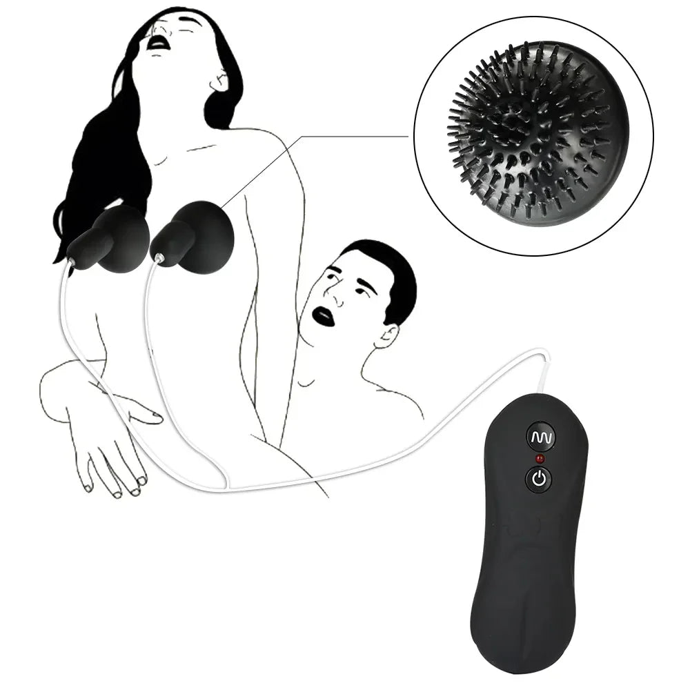 Erotikcim - Göğüs Ucu Uyarıcı Vibratör, Kumandalı, 16 Titreşim Modu