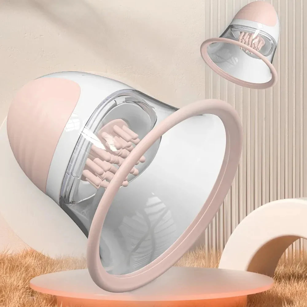 Erotikcim - Göğüs Ucu Vibratörü, Gıdıklama, Yalama, Orgazm ve Zevk Artırıcı, G Noktası Simülatörü, 10 Rotasyon