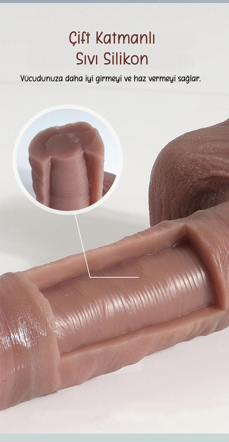 Erotikcim - Gerçek His - Funny Body - Realistik Dildo - 22cm Uzunluk - 4Cm Kalınlık - Güçlü Vantuz