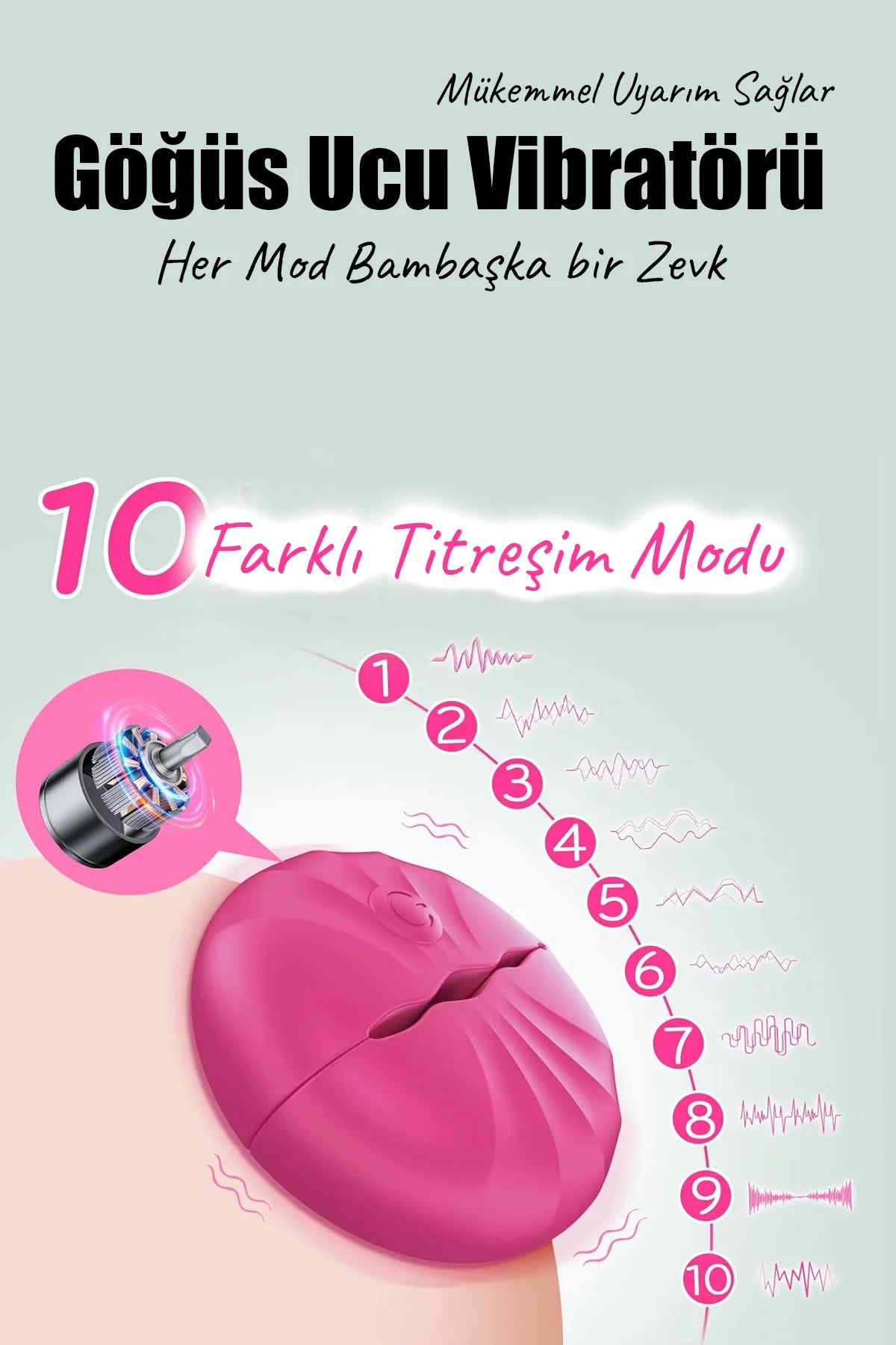 Erotikcim- Göğüs Vibratörü - Muhteşem Haz Verici Titreşimli Göğüs Ucu Simülatörü - Uzaktan Kumandalı - Ayarlanabilir