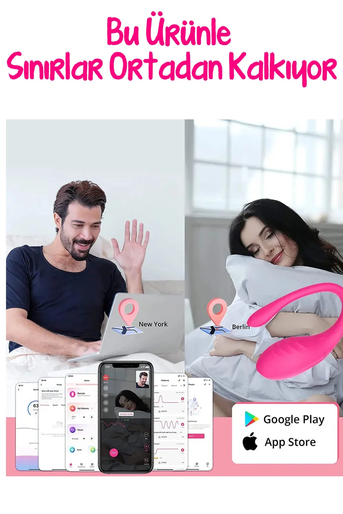 Erotikcim - Telefon Uygulaması ile Kontrol edilen Şarjlı Akıllı Vibratör - Uzun Mesafeli İlişki