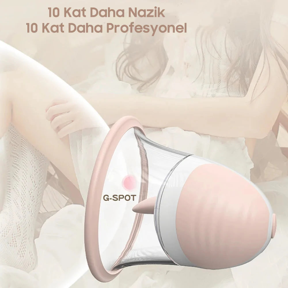 Erotikcim - Göğüs Ucu Vibratörü, Gıdıklama, Yalama, Orgazm ve Zevk Artırıcı, G Noktası Simülatörü, 10 Rotasyon
