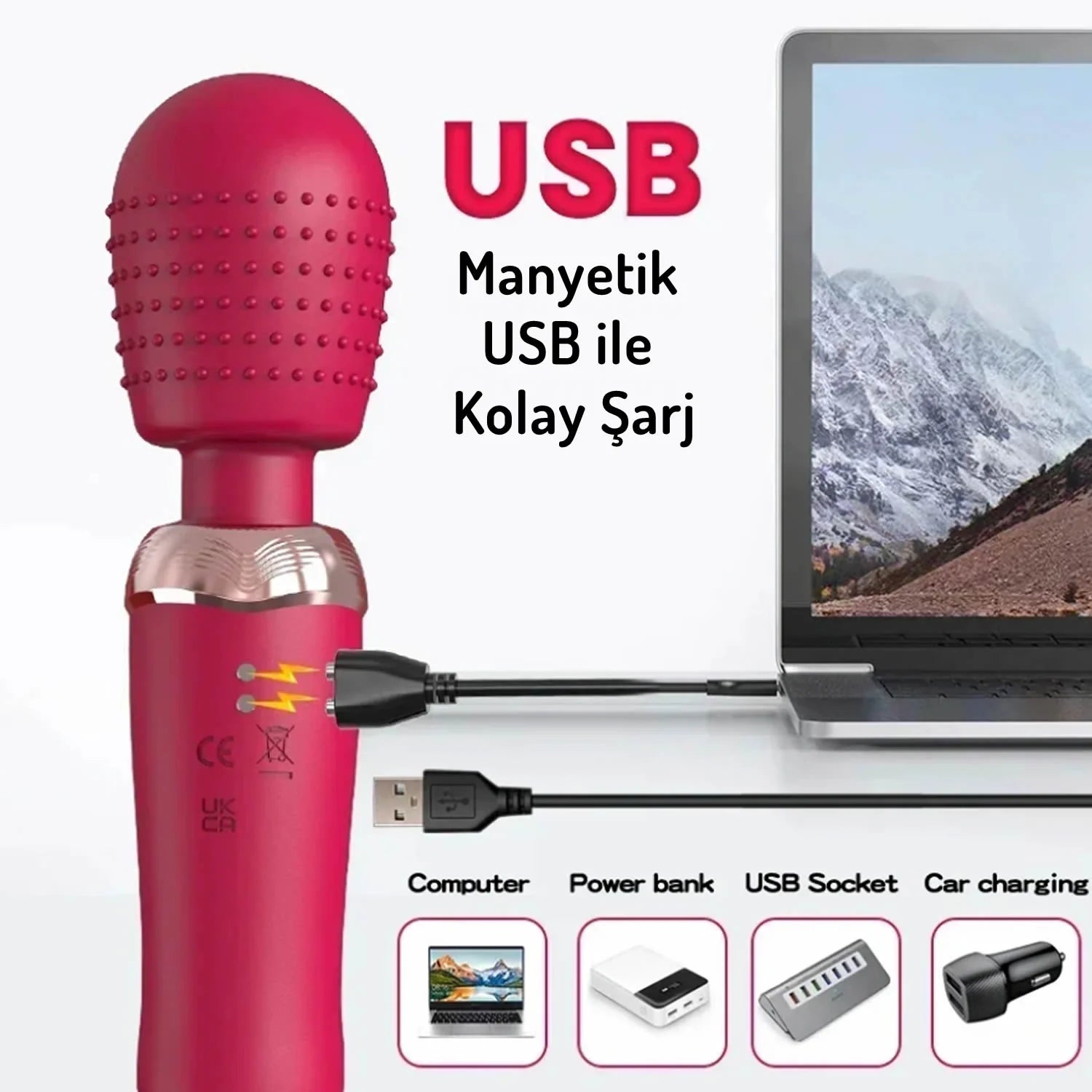 Erotikcim - Üç Motorlu Topuzlu Teleskopik Güçlü Vibratör