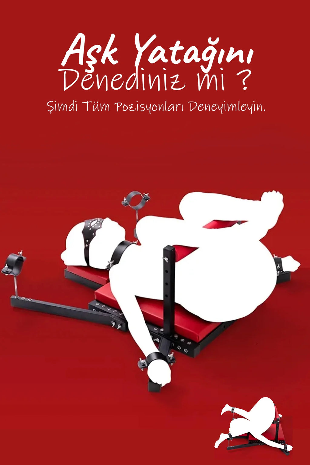 Erotikcim - Seks Pozisyon Yatağı – Aşk Yatağı Zevk – Ayarlanabilir Metal Esaret Yatağı - BDSM