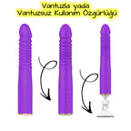 Erotikcim - Klitoris Simülatörlü - Hareketli Titreşimli Vibratör - Funny Bady - 10 Titreşim - 10 Teleskopik Hareket Modu