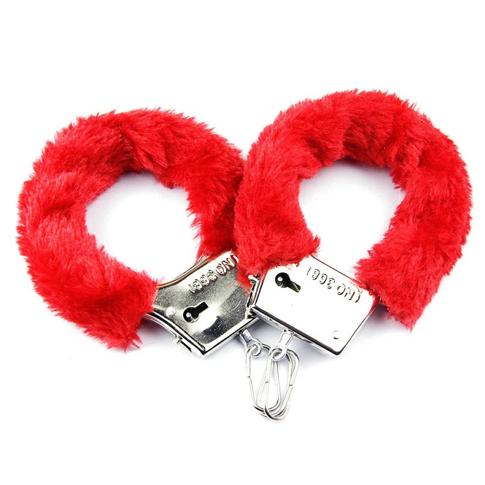 Erotikcim - Tüylü Kelepçe, Fantezi Kelepçesi, Metal Anahtarlı Kelepçe