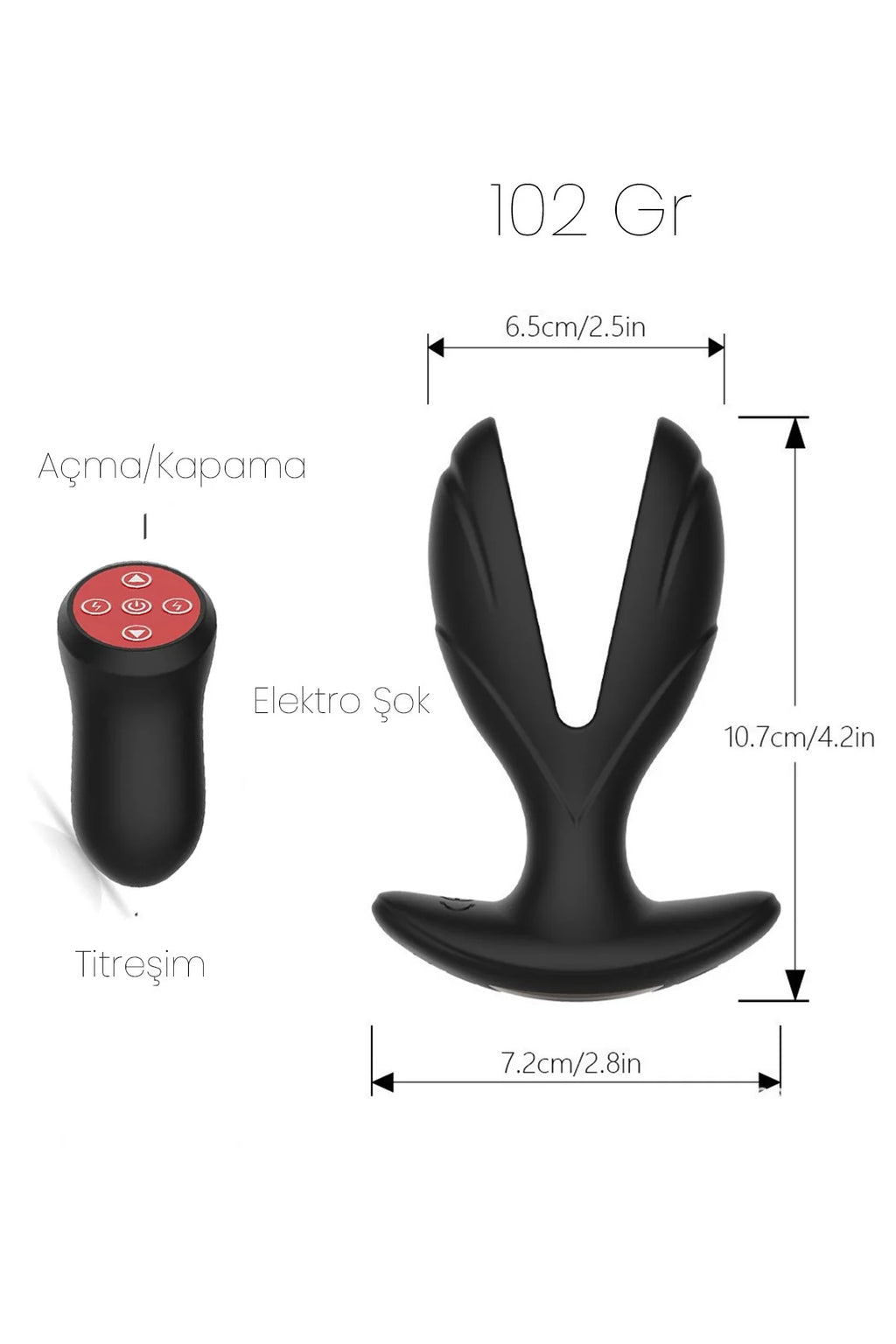 Erotikcim - Aşk Acısı - Elektro Şoklu Anal Plug - Uzaktan Kumandalı - Elektro Şok Anal Tıkaç