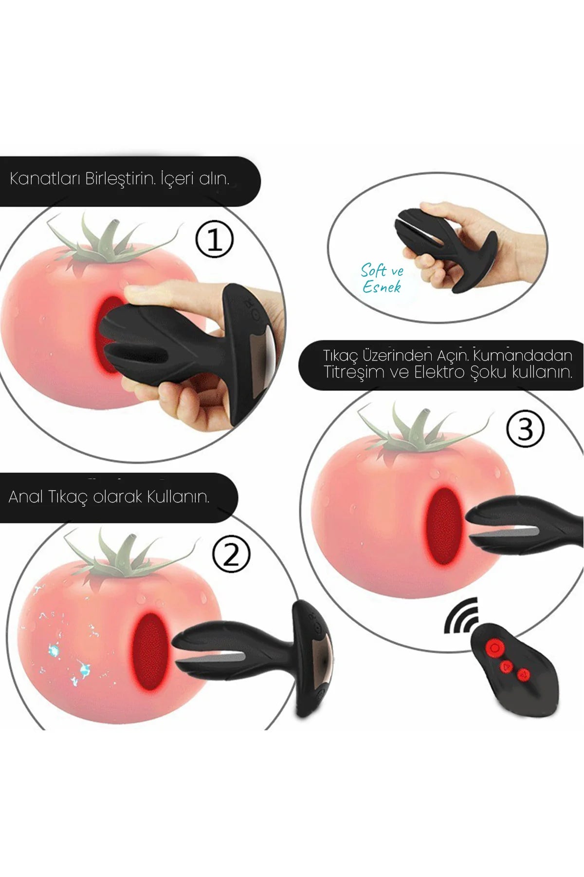 Erotikcim - Aşk Acısı - Elektro Şoklu Anal Plug - Uzaktan Kumandalı - Elektro Şok Anal Tıkaç
