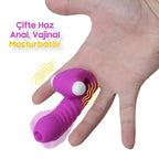 Erotikcim - Parmak Vibratör - Eğlence içinizde - Anal ve Vajina Kullanımlı - Haz Halkaları - G ve Clitoral Zevk - Kırmızı