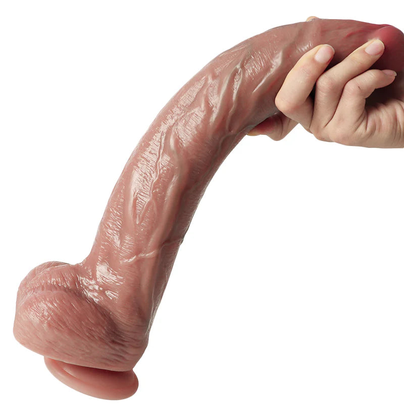 Erotikcim - Naughty Boy - Dildo - Realistik Gerçek Doku - 33cm Uzunluk - 6 Cm Kalınlık - Maxi Boy Doyumsuz Dildo