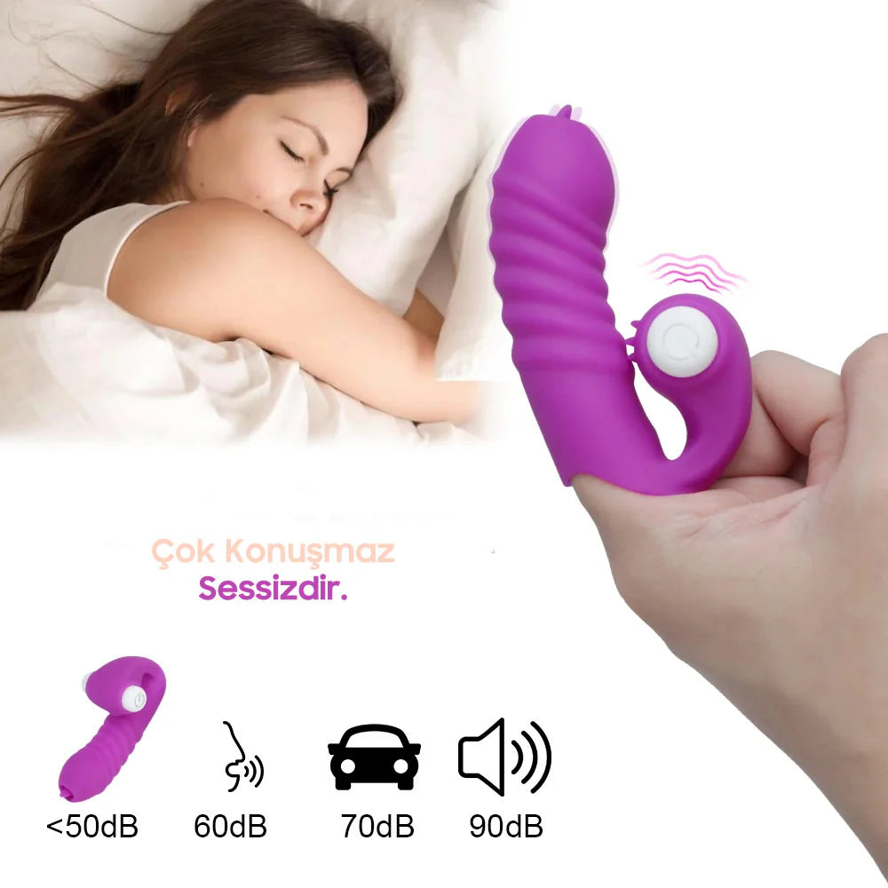 Erotikcim - Parmak Vibratör - Eğlence içinizde - Anal ve Vajina Kullanımlı - Haz Halkaları - G ve Clitoral Zevk - Kırmızı