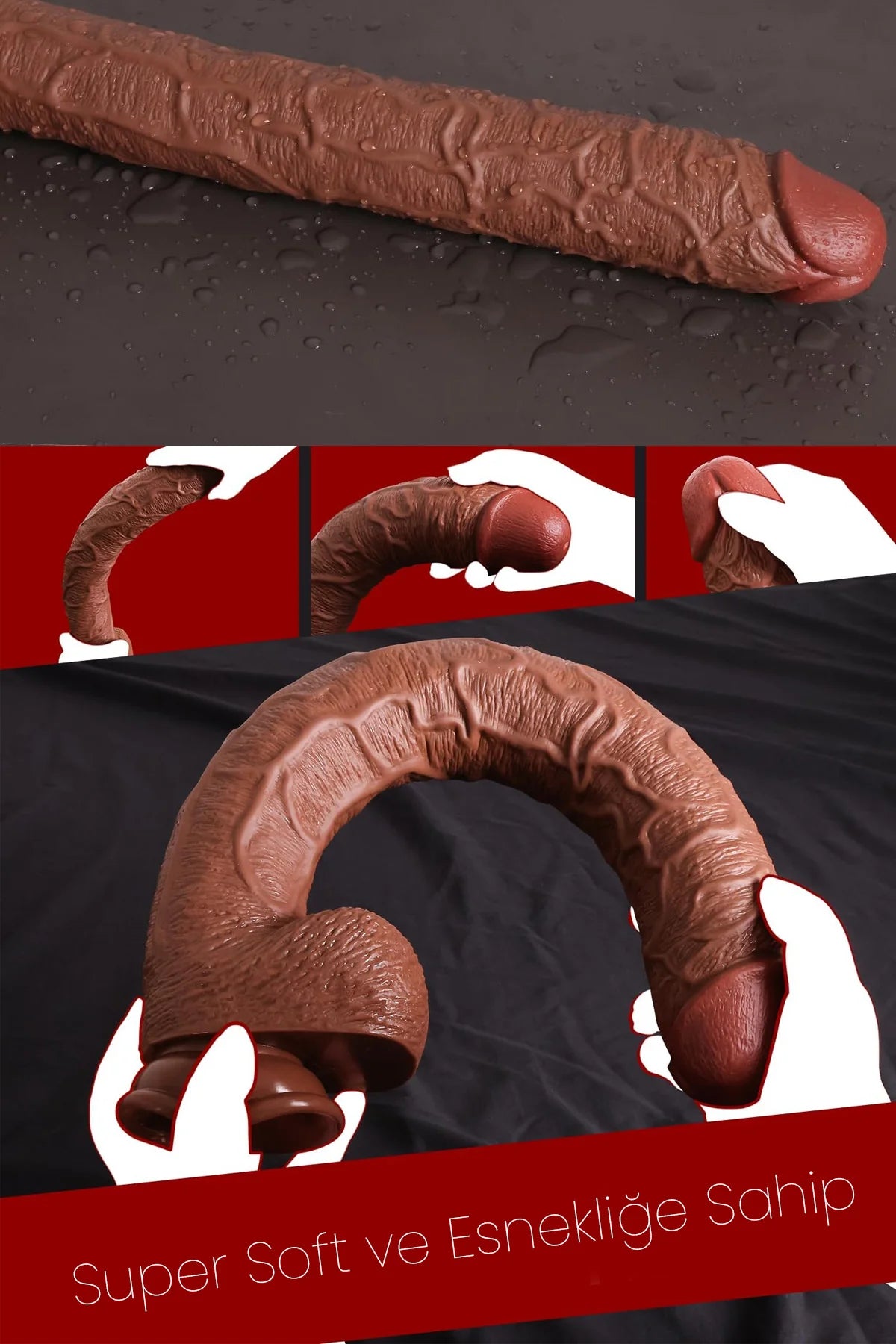 Erotikcim - Süper Dev Uzun Dildo - Güçlü Vantuz - 43cm Uzunluk 5.5cm Kalınlık - Derin Haz
