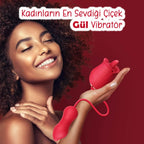 Erotikcim - Sonsuz Zevk Gül Vibratör – İleri Geri Hareket, Titreşim ve Yalama