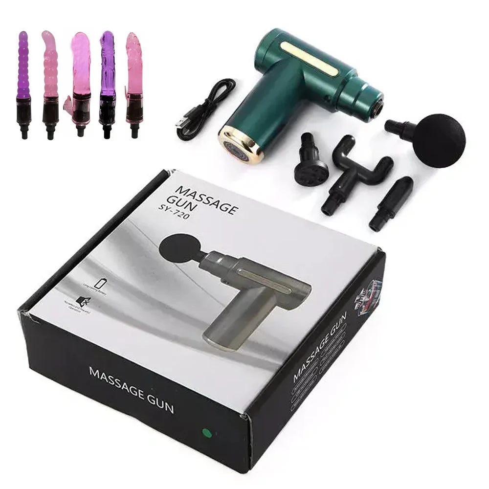 Erotikcim - Strong Vibratör Masaj - 5 Farklı Dildo Başlık + 4 Farklı Masaj Başlığı - 6 Titreşim - Hız Ayarlı - Bataryalı