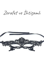 Erotikcim - Siyah Dantelli Fantezi Maske - Parti, Düğün, Balo, Mezuniyet, Özel Gece Maskesi