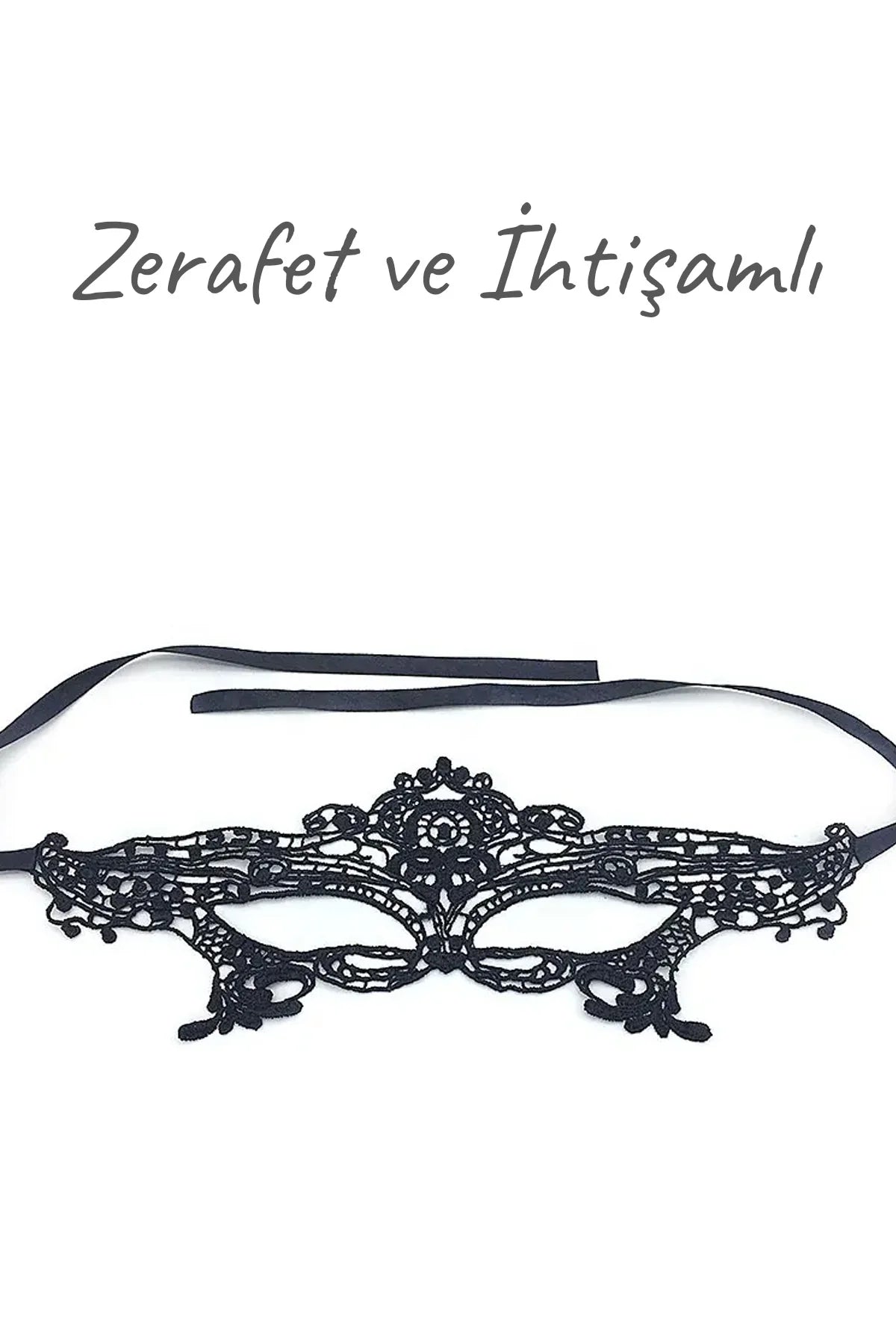 Erotikcim - Siyah Dantelli Fantezi Maske - Parti, Düğün, Balo, Mezuniyet, Özel Gece Maskesi