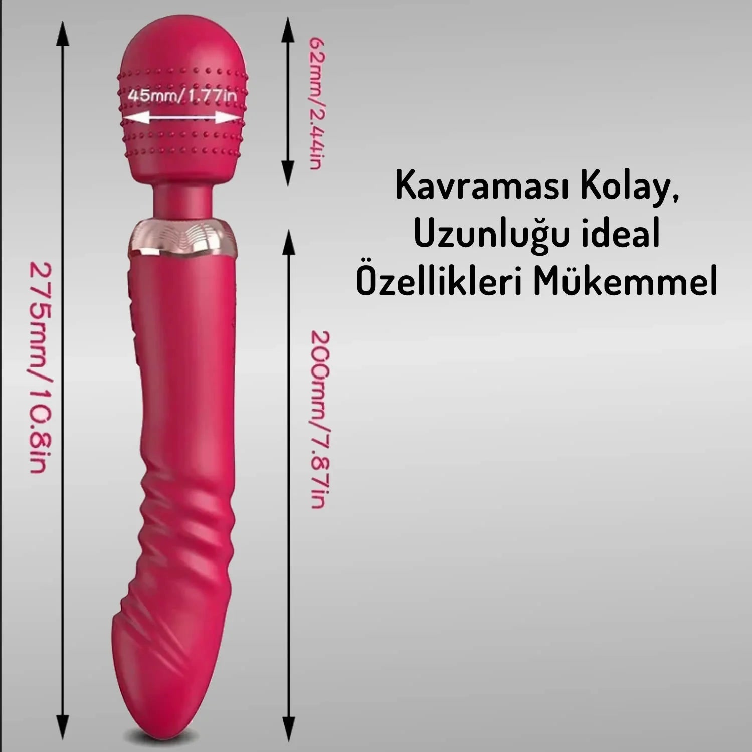 Erotikcim - Üç Motorlu Topuzlu Teleskopik Güçlü Vibratör