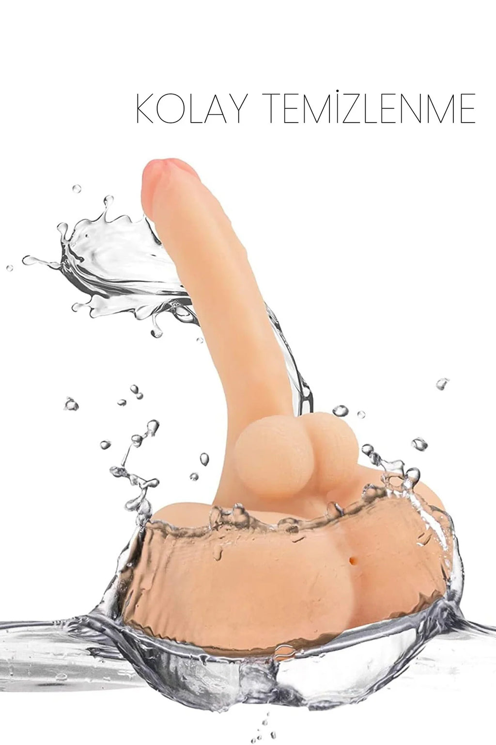 Erotikcim - Pratik Realistik Testisli Dildo - Güçlü İskelet yapı - İpeksi Dokunuş - Konforlu Kullanım - Beyaz Ten