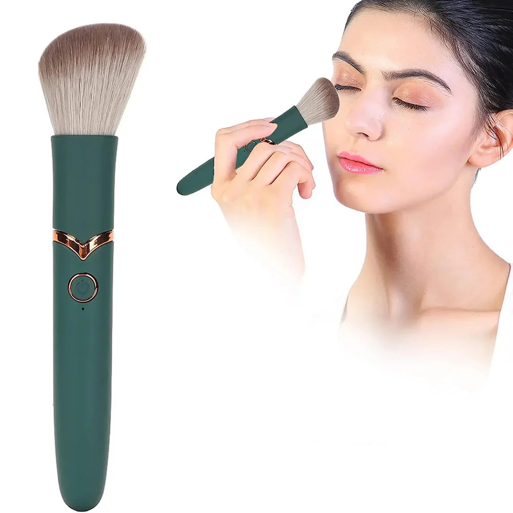 Erotikcim - Gizli Arkadaş - Makyaj Fırçası Vibratör - Makyaj Tazelerken Zevk Alın - Yeşil