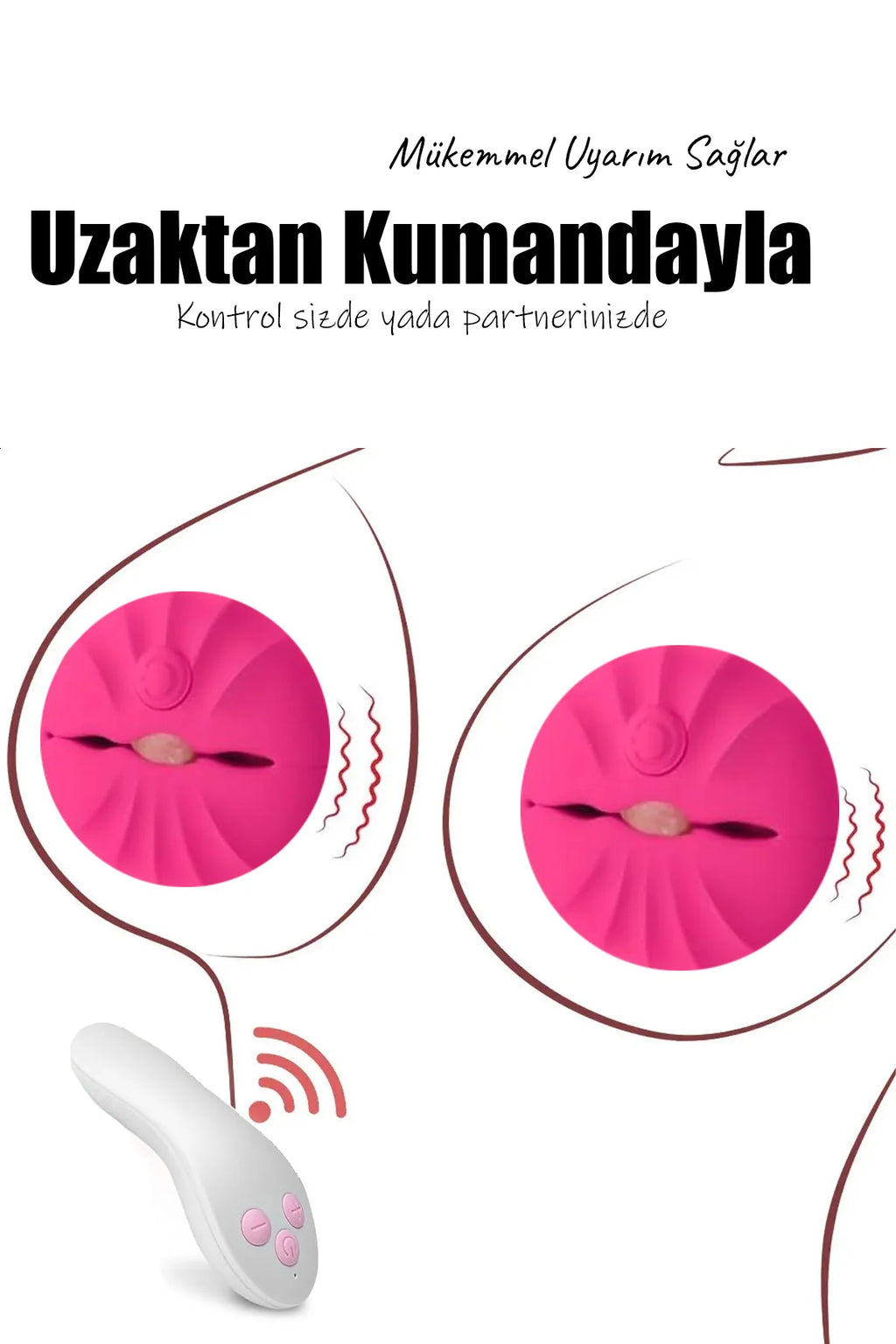 Erotikcim- Göğüs Vibratörü - Muhteşem Haz Verici Titreşimli Göğüs Ucu Simülatörü - Uzaktan Kumandalı - Ayarlanabilir