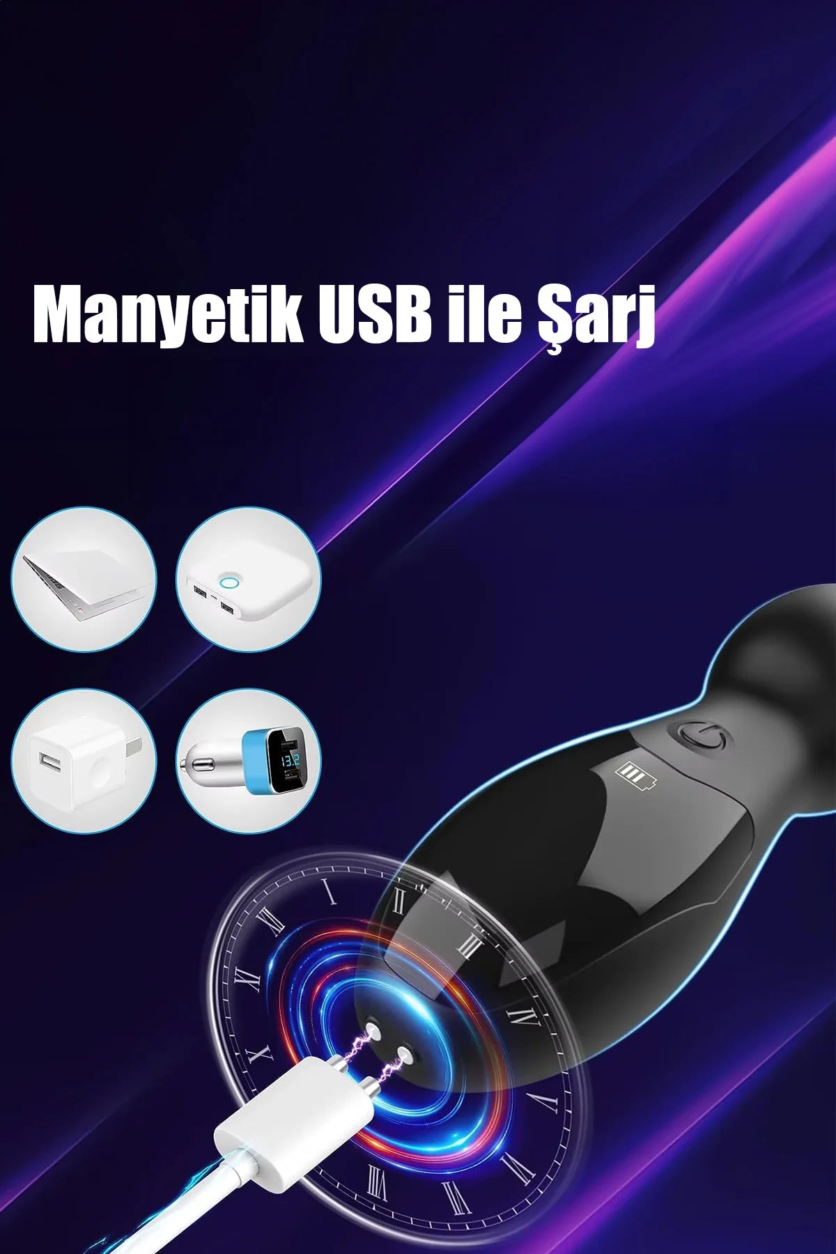 Erotikcim - Anal Esnek Boğumlu Titreşimli Vibratör - Dijital Göstergeli Erkek / Kadın Kullanım