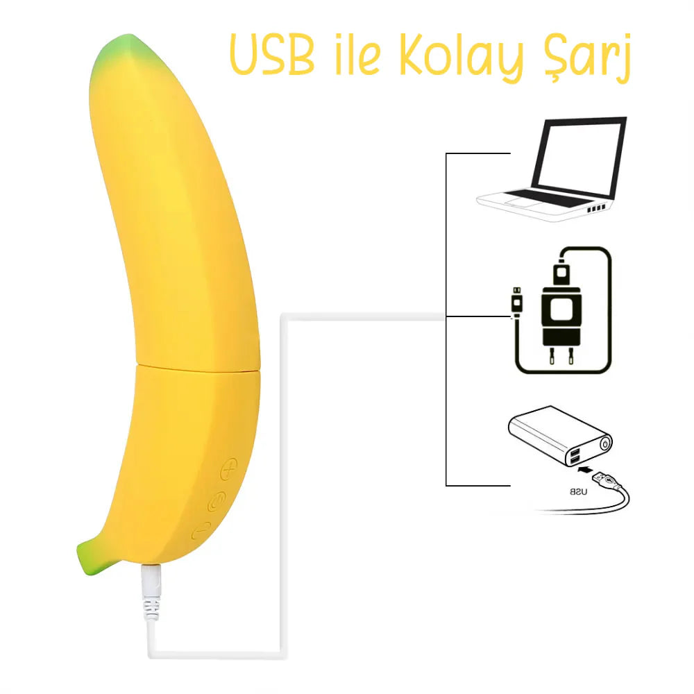 Erotikcim - Muz Vibratör, Muz Figürlü Vibratör - 7 Çeşit Titreşim Modları - Muhteşem Haz