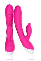 Erotikcim - Rabbit Vibratör Dildo - Çift İşlevli Titreşimli - Vajinal ve Anal Mastürbatör – Pembe