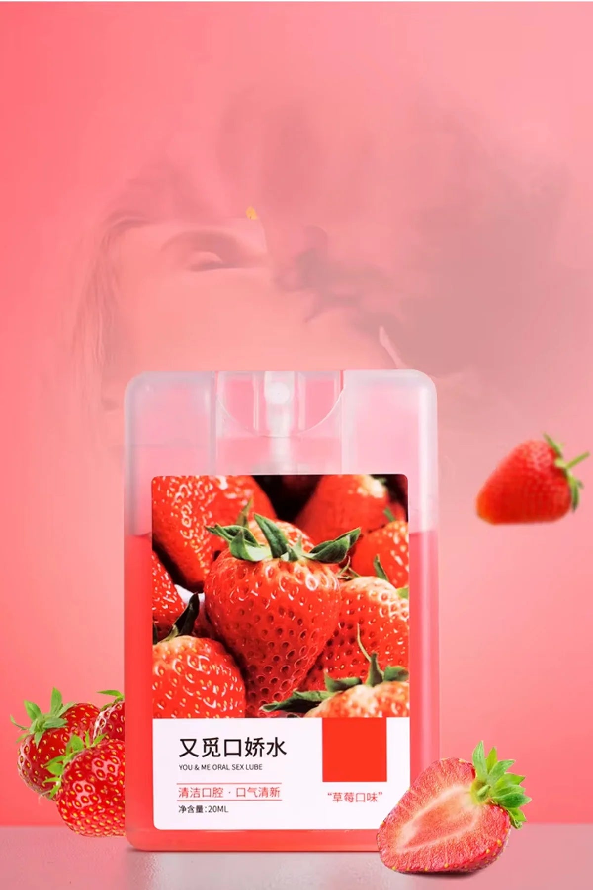 Erotikcim - Çilek Aromalı Su Bazlı Kayganlaştırıcı - 20ml - Oral ve Anal Uyumlu Sprey - Nefes Tazeler