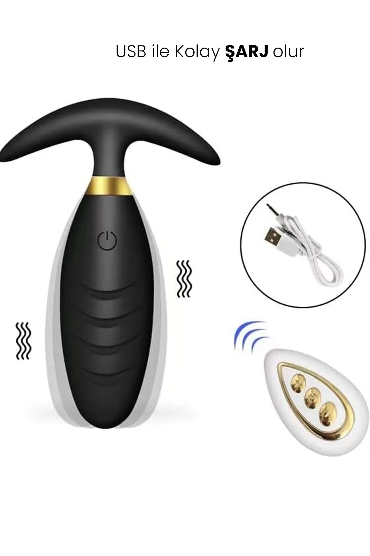 Erotikcim - Anal Vibratör - Anal Tıkaç - 10 Farklı Titreşim Modu - Silikon Titreşimli Anal Plug