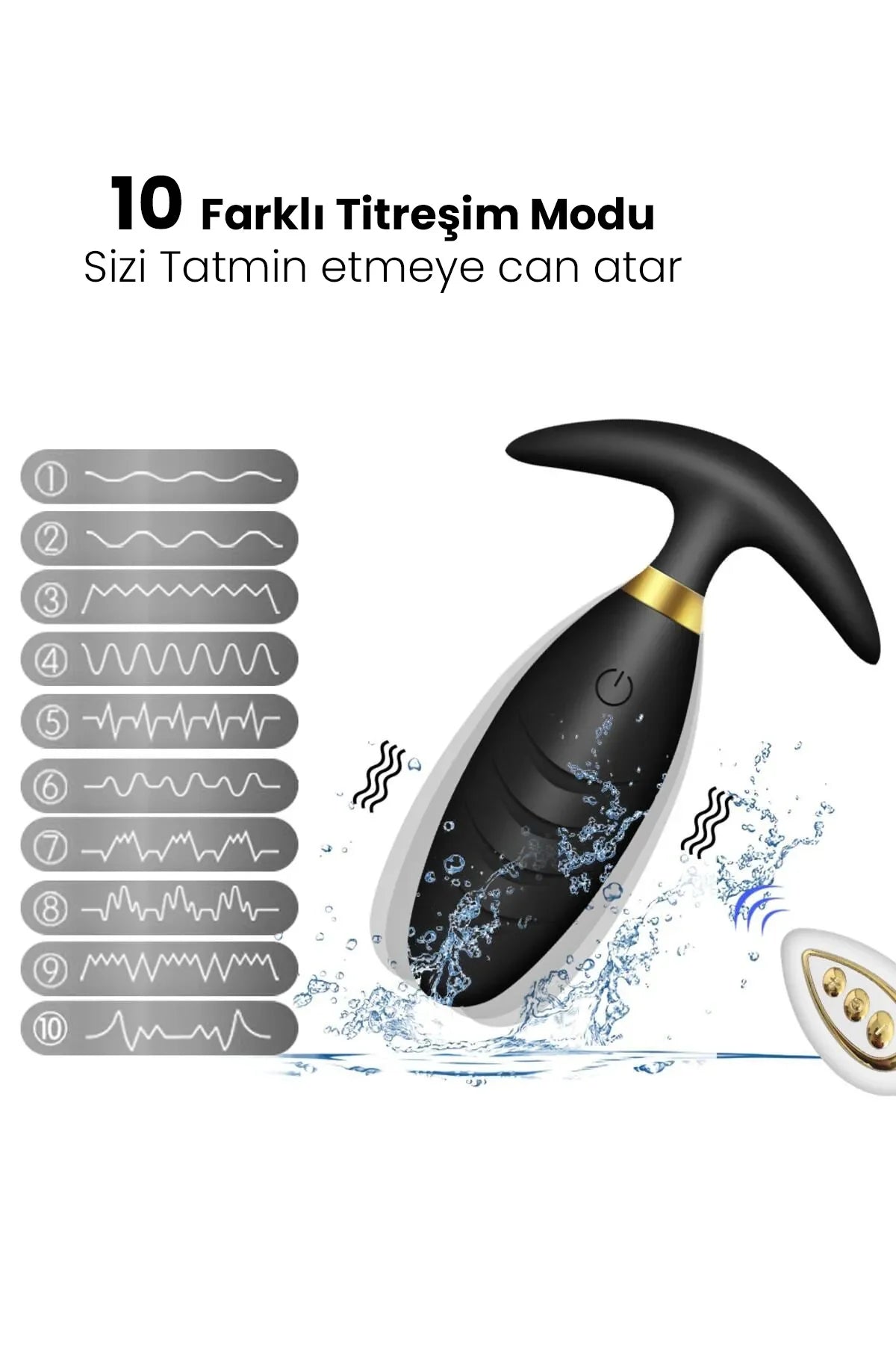 Erotikcim - Anal Vibratör - Anal Tıkaç - 10 Farklı Titreşim Modu - Silikon Titreşimli Anal Plug