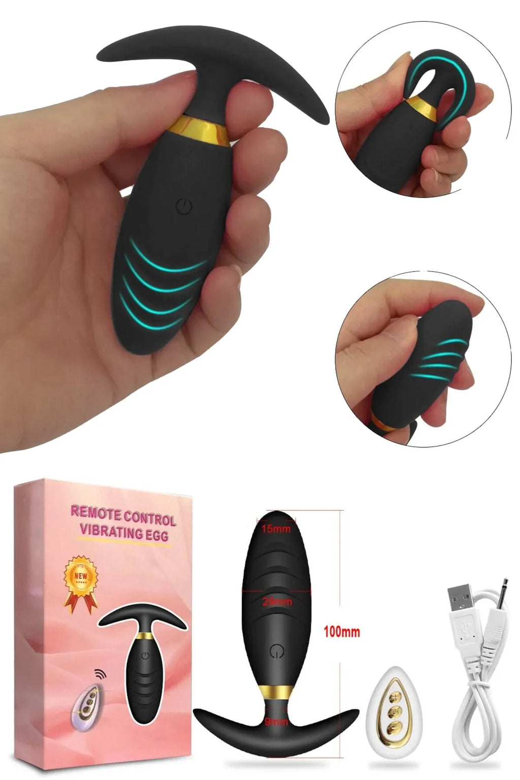 Erotikcim - Anal Vibratör - Anal Tıkaç - 10 Farklı Titreşim Modu - Silikon Titreşimli Anal Plug