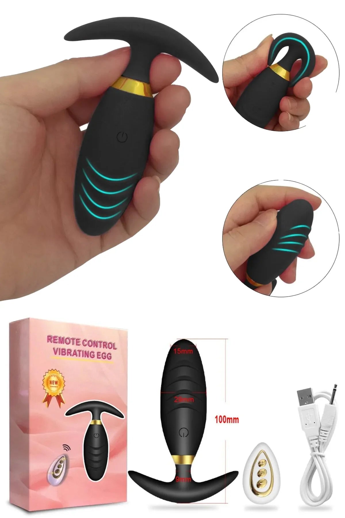 Erotikcim - Anal Vibratör - Anal Tıkaç - 10 Farklı Titreşim Modu - Silikon Titreşimli Anal Plug