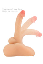 Erotikcim - Pratik Realistik Testisli Dildo - Güçlü İskelet yapı - İpeksi Dokunuş - Konforlu Kullanım - Beyaz Ten