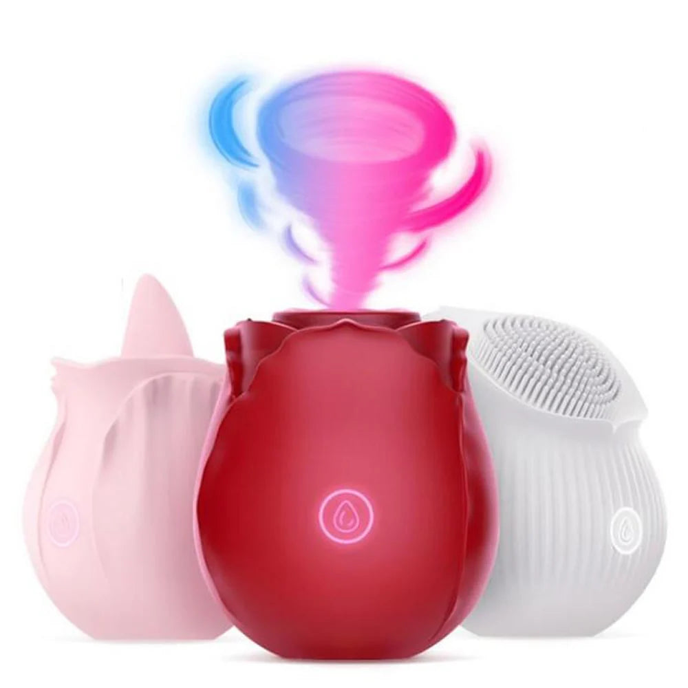 Erotikcim - Gül Vibratör, Klitoral Emme ve Titreşim - Şarjlı - Derin Haz