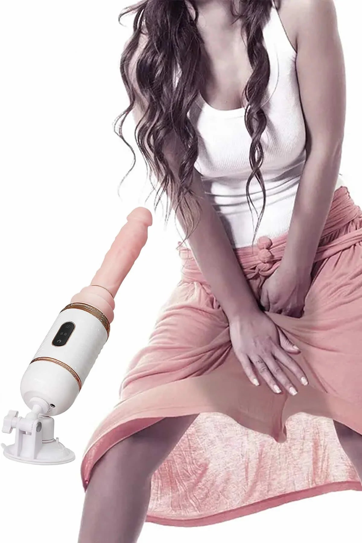 Erotikcim - Otomatik Vantuzlu Eller Serbest Dildo - İleri Geri Hareketli ve Titreşimli