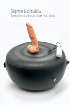 Erotikcim - Şişme Koltuklu Titreşimli Testisli Dildo - Şişme Koltuk ve Titreşimli Vibratör Dildo