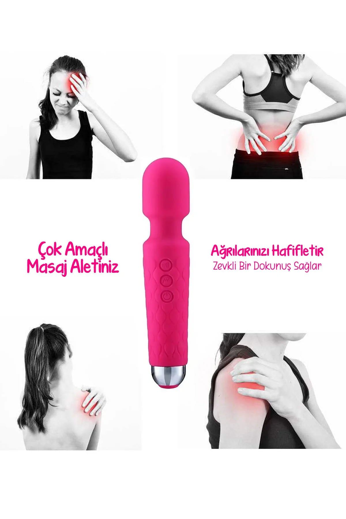 Erotikcim - 20 Titreşim 10 Mod Vibratör Masaj - Klitoris Simülatörlü - Şarjlı – Pembe