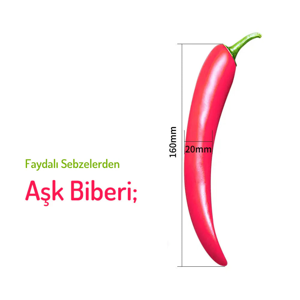 Erotikcim - Sebze Figürlü Vibratör - Uyarıcı Etki Eğlenceli Vibratör - Biber