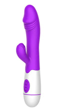 Erotikcim - Rabbit Vibratör Dildo - Çift İşlevli Titreşimli - Vajinal ve Anal Mastürbatör – Mor