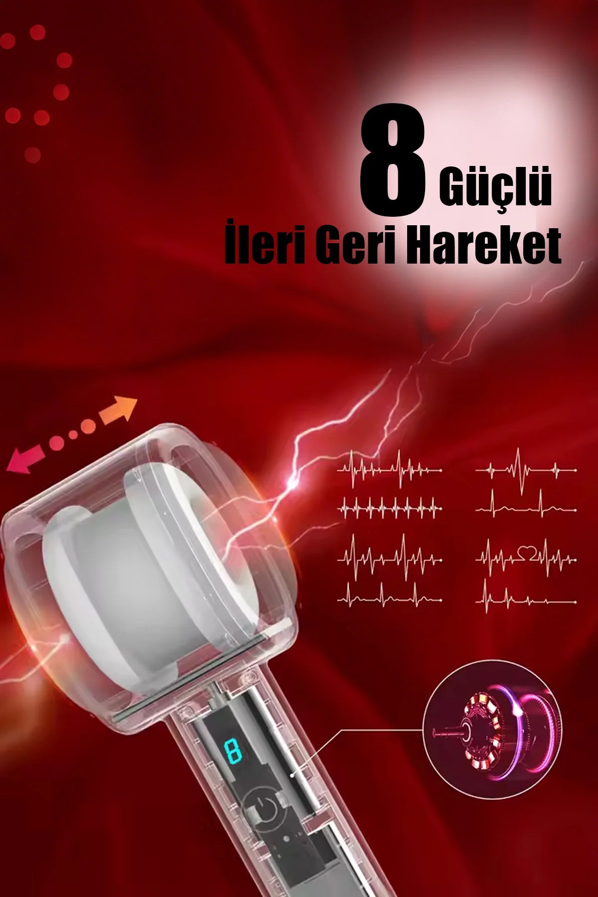 Erotikcim - Blowjob İleri Geri Hareketli Masturbatör - 8 Hız Modu - Tek Elle Kullanım