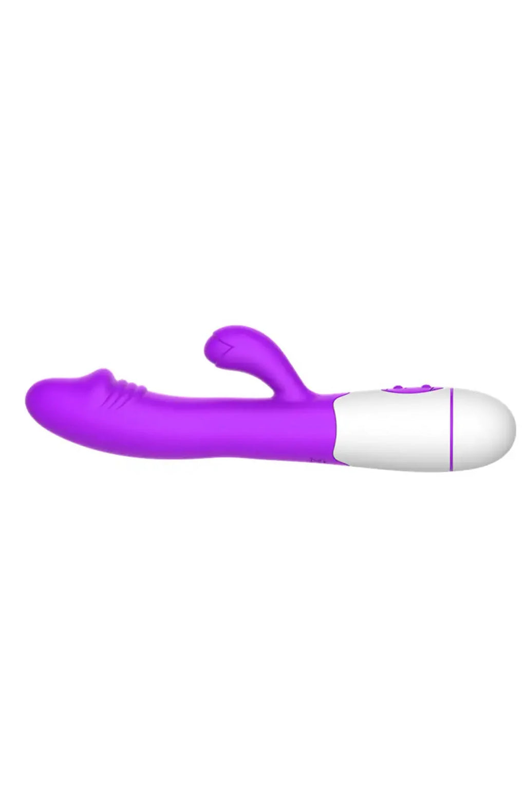Erotikcim - Rabbit Vibratör Dildo - Çift İşlevli Titreşimli - Vajinal ve Anal Mastürbatör – Mor