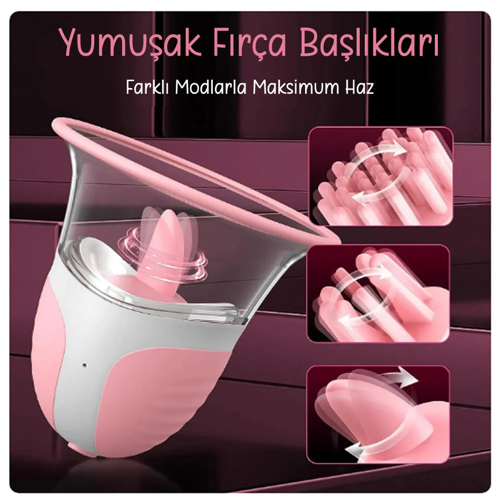 Erotikcim - Göğüs Ucu Vibratörü, Gıdıklama, Yalama, Orgazm ve Zevk Artırıcı, G Noktası Simülatörü, 10 Rotasyon